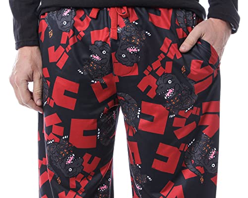 Godzilla Men's Character And Japanese Script Allover Pattern Adult Lounge Sleep Pajama Pants3