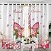 Sleepwish Unicorn Flower Curtains Pink Unicorn Lashes Gold Glitter Window Drapes Kids Girls Decorative Panels for Living Room Bedroom Kitchen (2 Panels, 52x84 Inch, Grommet Top)