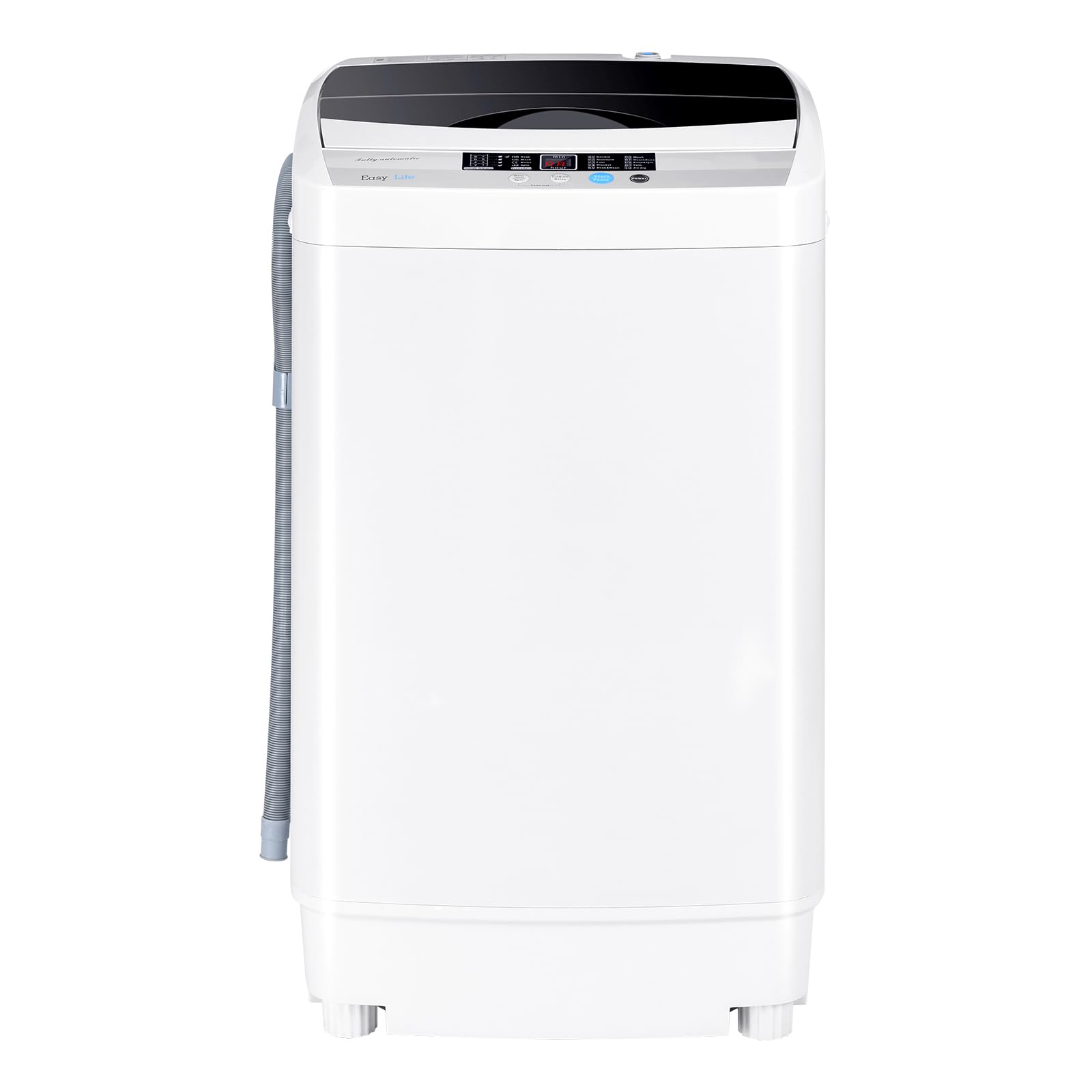 KOMFOTTEU Tragbare Waschmaschine, 4,5 kg, Mini-Waschmaschine, Toplader mit 10 Programmen, 8 Wasserstufen, LED-Display, kompakte Waschmaschine, automatisch, für Zuhause, Wohnungen