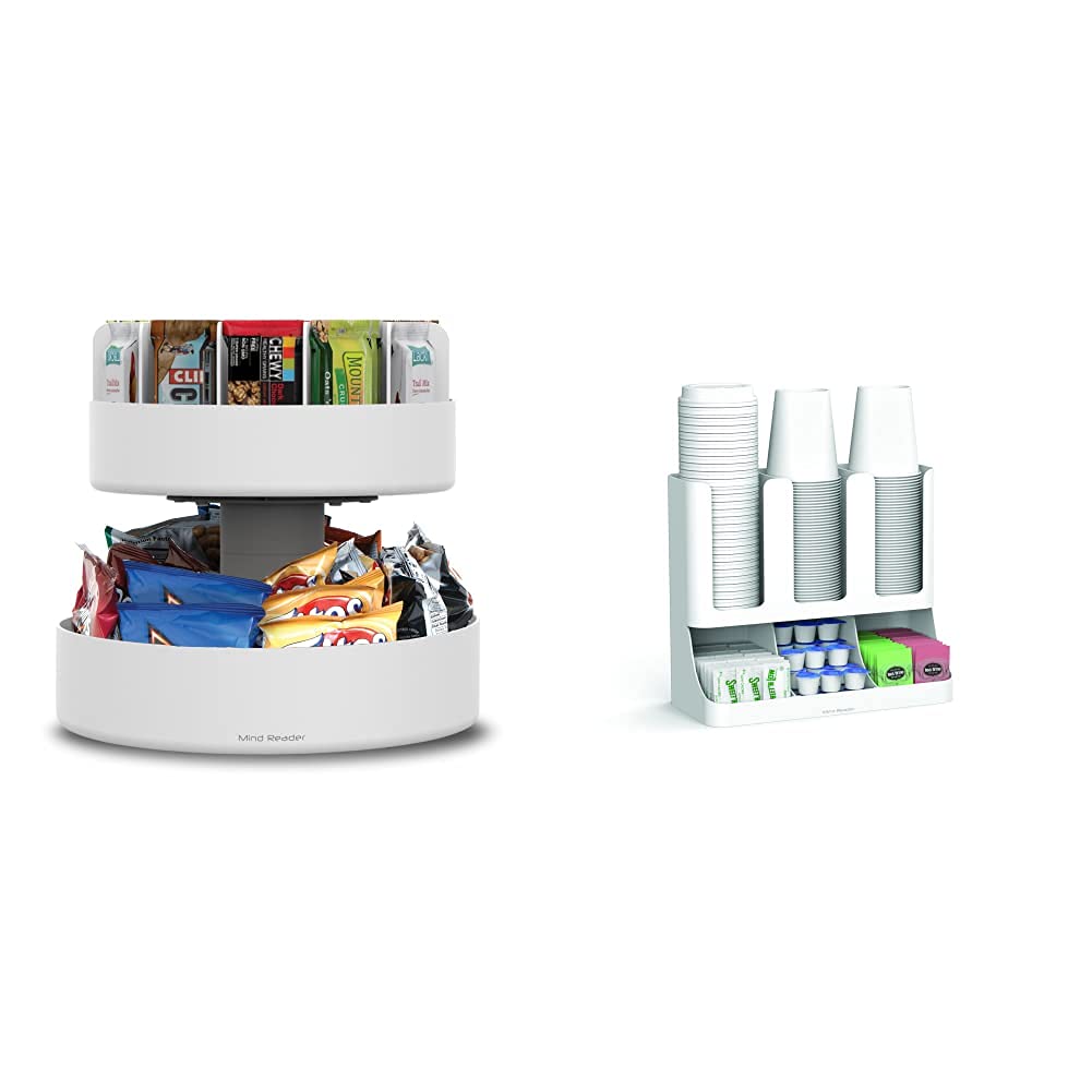 Mind Reader 2 Tier Lazy Susan Granola Bar and Snack Organizer,Home