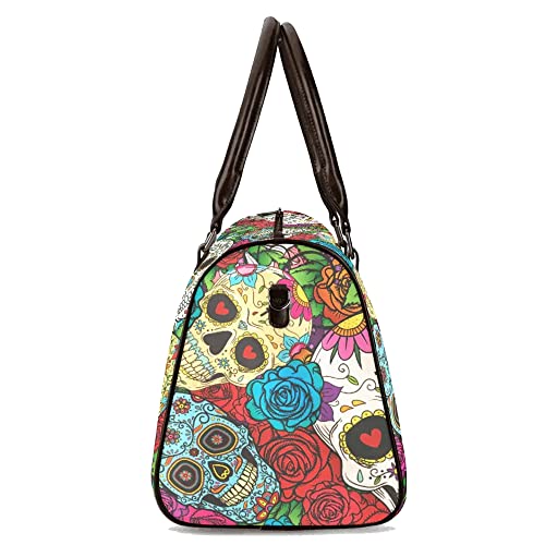 Day of the Dead Weekender Bag – Sugar Skull Overnight Duffel, Colorful Carry-On Tote, Lightweight Travel Bag with Mexican Calaveras Festival Print (18 x 8.5 x 10 Inches)2