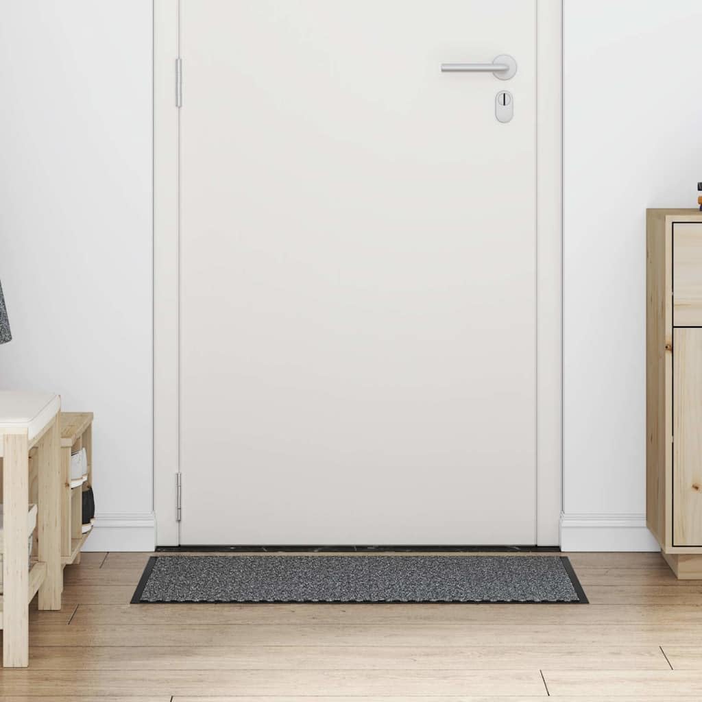 Felpudo antracita 60 x 90 cm para puerta de casa y pasillo, antideslizante, de polipropileno, resistente para interiores