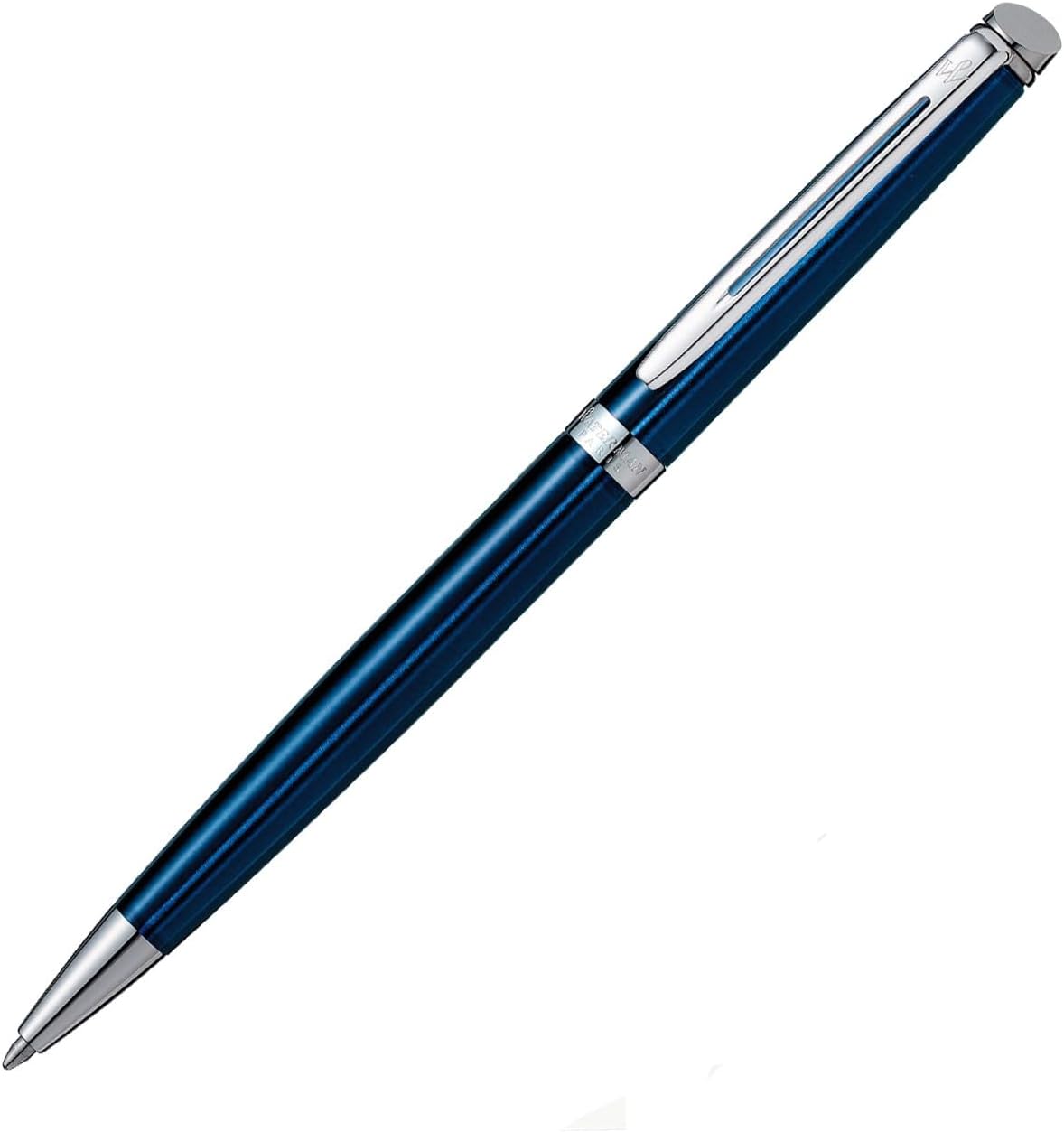 WATERMAN S0947090 Oil-based Ballpoint Pen, Metropolitan Essential, Metallic Blue CT