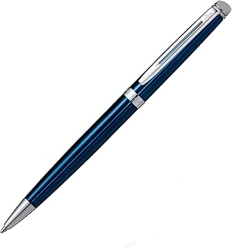 WATERMAN S0947090 Oil-based Ballpoint Pen, Metropolitan Essential, Metallic Blue CT