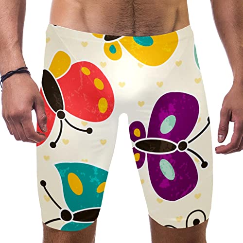 Maillot de bain pour homme imprimé papillon multicolore léger et résistant au chlore
