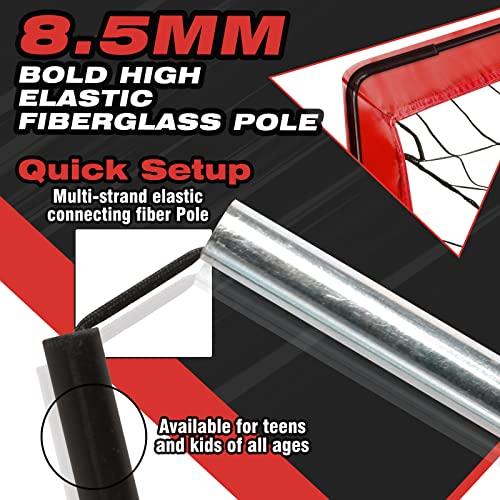 Kunup Portable Kid Soccer Goal Net 9X5Ft Large Folding Soccer Goal Net For Backyard With Carrying Bag For Youth And Adult… (5X3Ft, Red) #TOP2