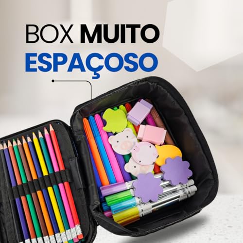 Estojo Box Nylon 100 Pens Ac Bag Cores (Cinza)