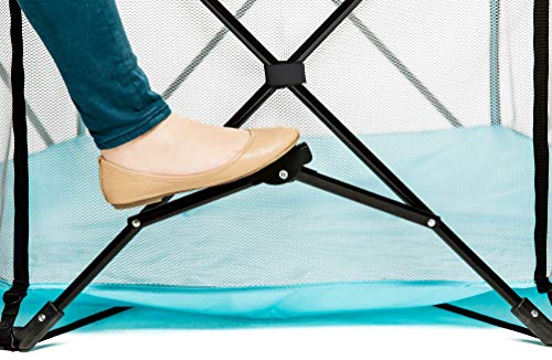Regalo My Play Deluxe Portable Play Yard Indoor And Outdoor, Bonus Kit, Includes A Full Canopy, Washable, Aqua, 6-Panel #TOP4