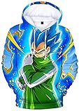 Dragon Ball 3D Anime Hoodies Unisex Vegeta Kakarotto Cosplay Pullover Sweatshirts Manga Super Saiyan Son Goku Hoody Pullover für Damen und Herren, 22 Anime DBZ, XXXL