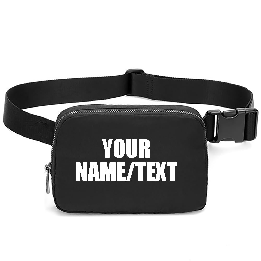 Custom Embroidered Belt Bag for Women Men,Personalized Mini Waist Pack,Crossbody Bag with Adjustable Strap for Sport Travel