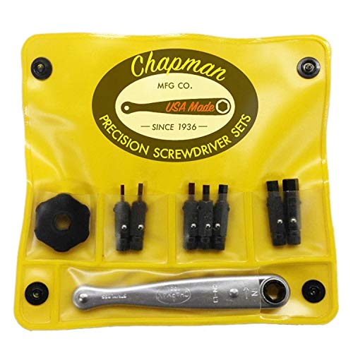 Chapman Mfg 2307 Allen Hex Screwdriver Bit Set - 10 Pieces - Includes Usa Made Spinner & Mini Ratchet Hand Tools, Soft Vinyl Case, Pocket Size Pack #TOP7