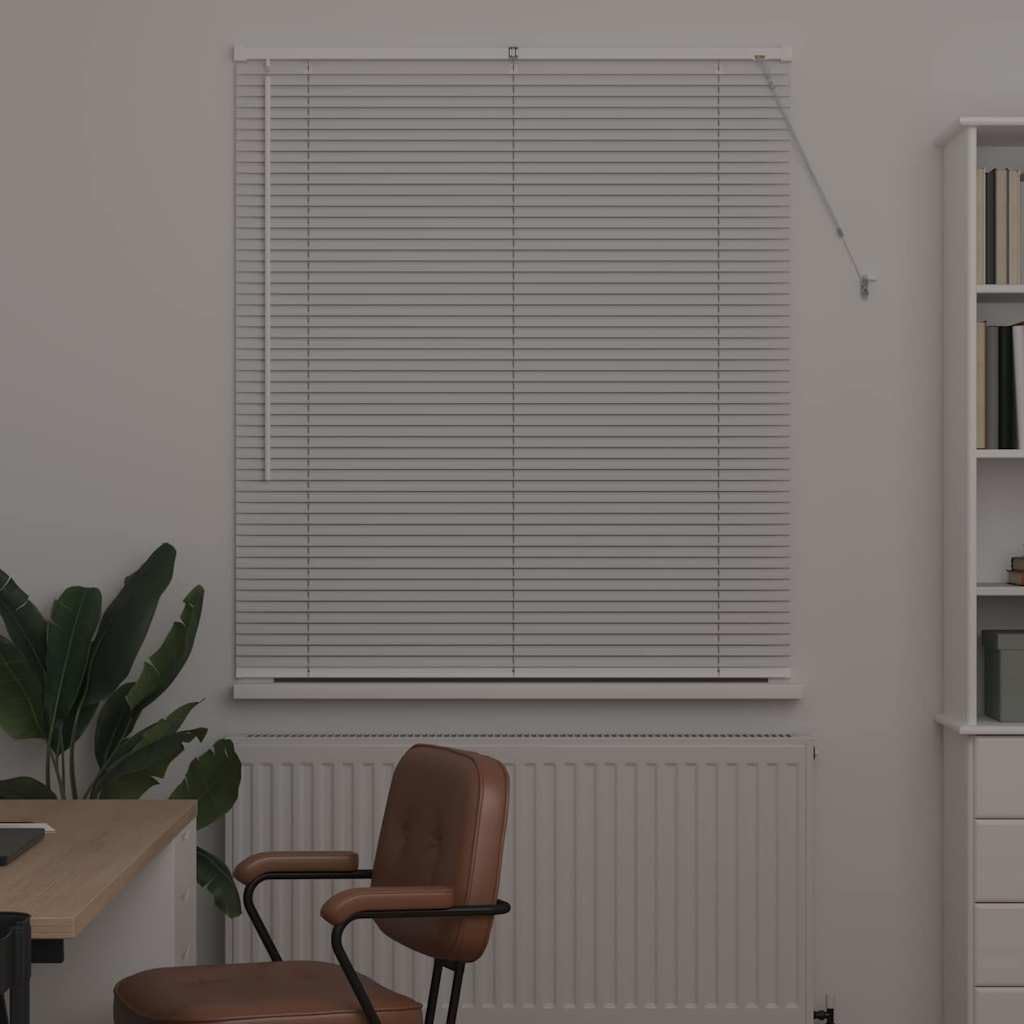Balkenjalousien Weiß Aluminium 130 x 120 cm mit Lichtsteuerung und Sichtschutz für Innenräume, einfache Montage, langlebig, ideal für Fenster, Büro, Küche, Schlafzimmer
