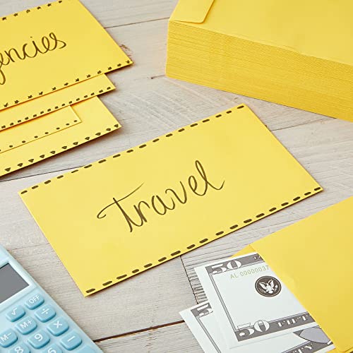 100 Pack Money Envelopes For Cash, Payroll, Money Saving, Coins, Currency, 100Gsm, Yellow (4 X 7 In) #TOP1