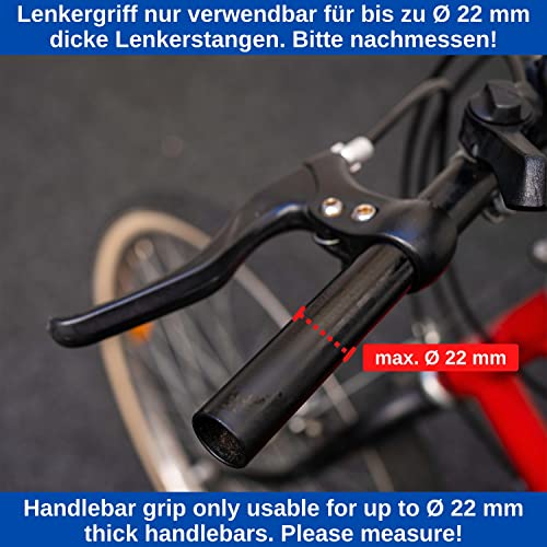 Bicycle grips set, 1 pair left right, in black, for handlebar grips up to diameter 22 mm, 135 mm grip - Image 2