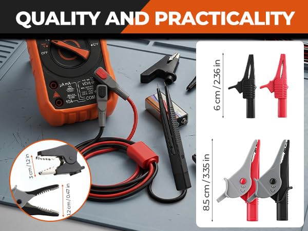 25 PCS Silicone Multimeter Leads Kit CAT Ⅲ 1000V 20A with Medium Alligator Clips Tweezer,Replaceable Test Probes 4PCS Large, Professional Leads Kit for Industrial Car Home Electrical Testing
