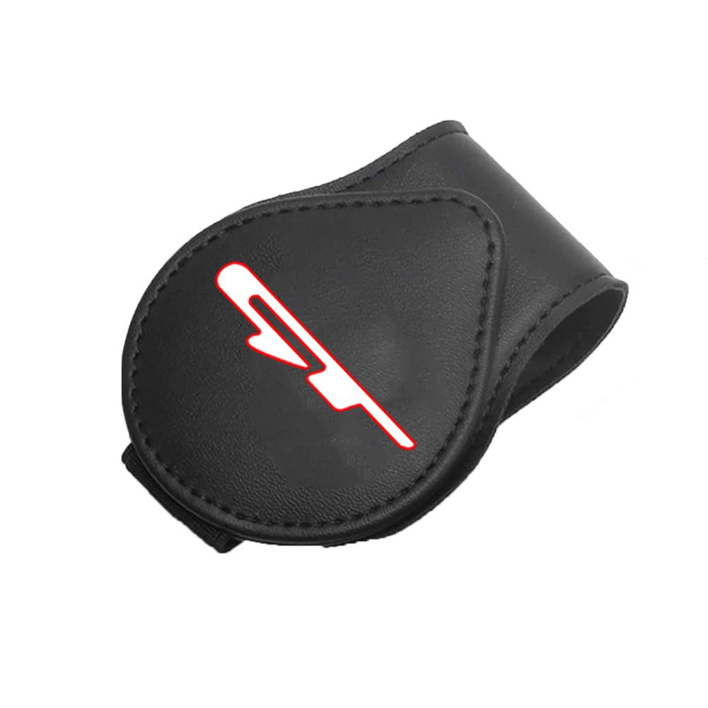 AJLOTMO Sunglasses Holder for Car, Leather Glasses Frame, Eyeglass Hanger Card Clip for Car Sun Visor,Sunglasses Holder Compatible with kia GT Visor