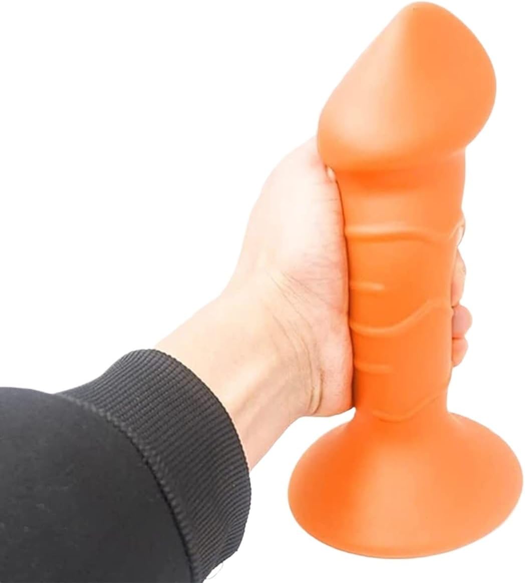 Anal Plug Anal Dildo Butt Plug Realistic Dildo with Suction Cup Real Penis Sex Toy for Men Women(Golden,Large)