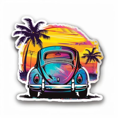 Image of Cool Summer Beetle Vibrant 66 Vinyl Bumper Decal Sticker for Windows, Cars, SUVs, Bikes, Laptops, Notebooks etc Waterproof (7 inch Inch)
