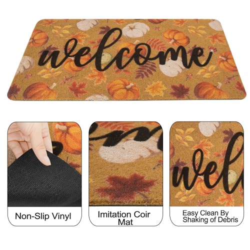 IZUS Floral Welcome-Doormats Front-Door - Spring Flower Home Decor Indoor-Mats Summer Non-Slip Seasonal Doormats 17x29 inch - Image 8
