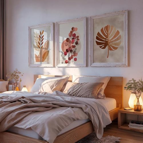 Herbe de la pampa et eucalyptus en triptyque toile pour habiller un grand mur vide
