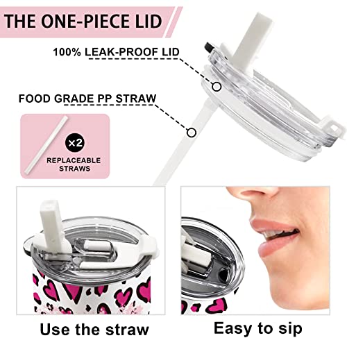 Zzkol Valentine's Day Gifts - Tumbler With Lid And Straw, Anniversary Birthday Gift For Women Girlfriend Wife, Cupid Pink Heart Stainless Steel Travel Coffee Cup 20Oz Double Wall Vacuum Insulated Mug #TOP3