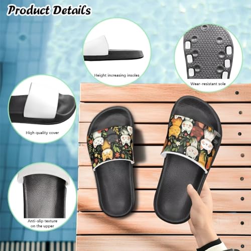 Image of Unisex Slides for Girls Boys Comfortable Slippers Slides Non-slip Shower Shoes House Fashion Thick for Indoor & Outdoor Gifts