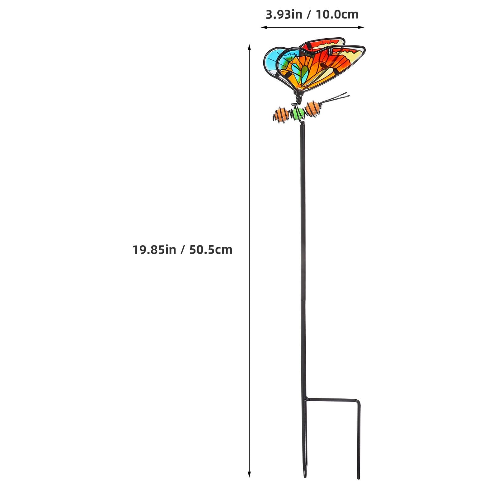Housoutil Gartenstecker Schmetterlinge 3 Stück aus Glas und Metall Wetterfeste Deko für Wege und Blumenbeete Dekorative Pflanzstecker für Frühlingsgarten und Terrasse