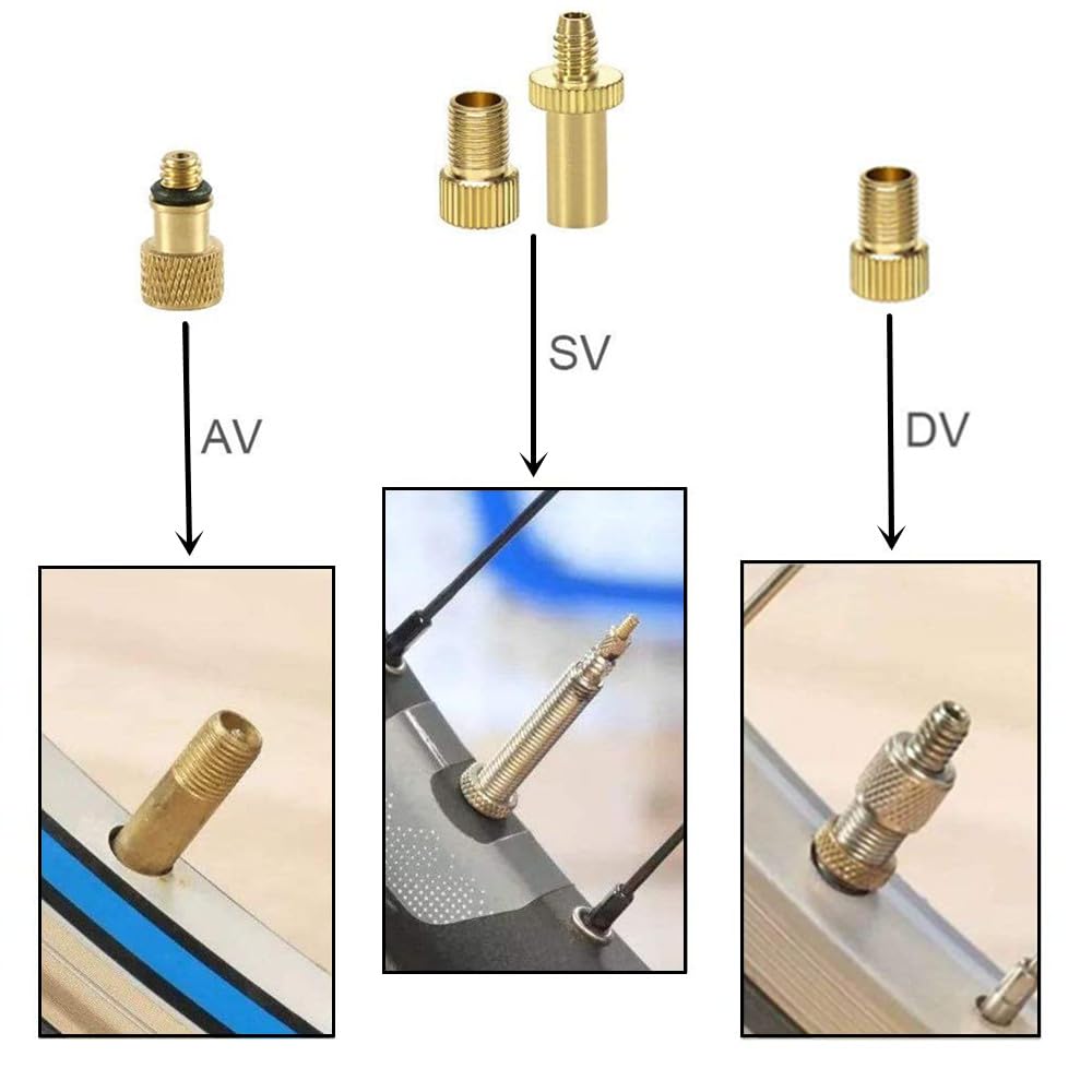 Adattatore Valvola Bici Kit 27 Pezzi Pompa Bicicletta Presta per Pneumatici