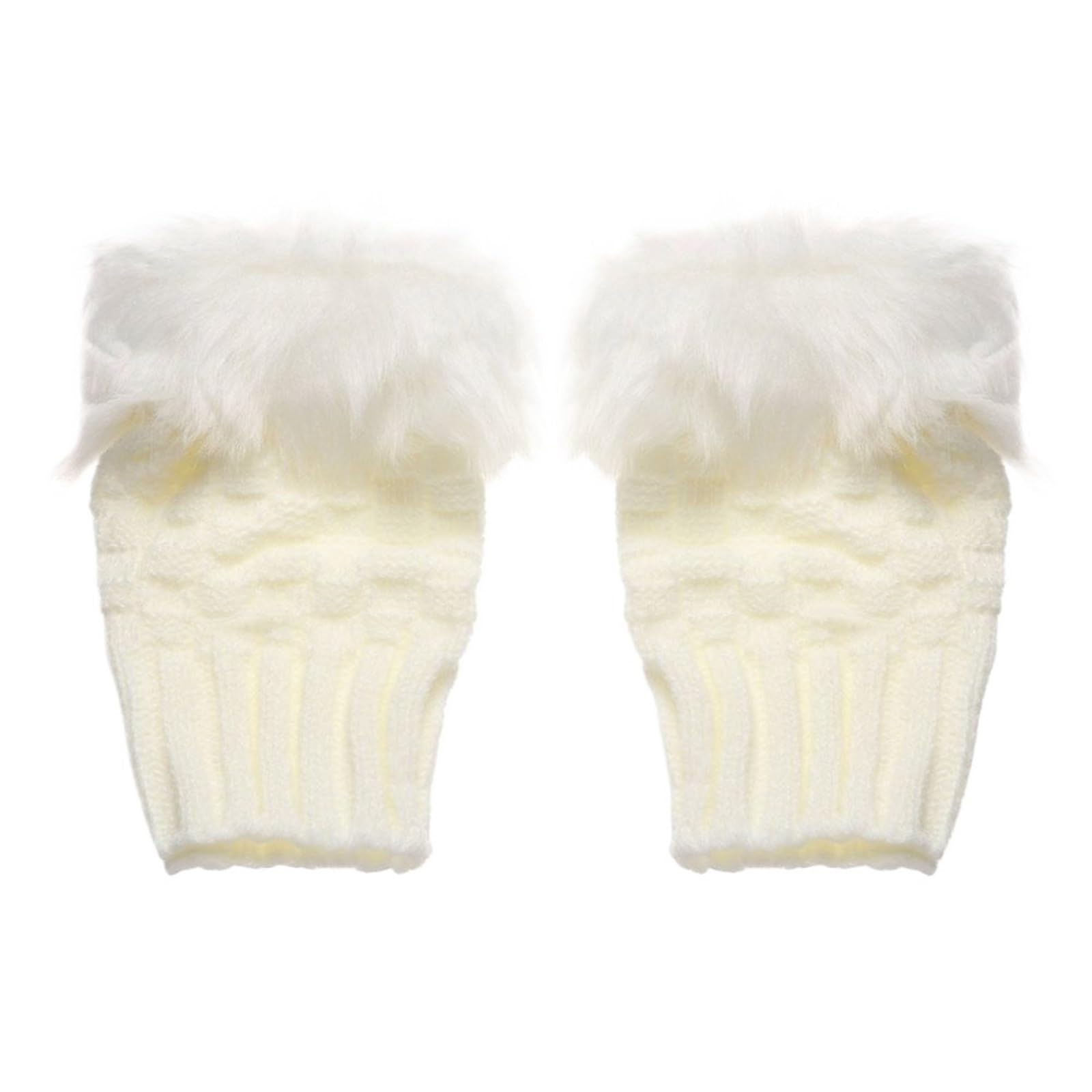 2 pares de guantes suaves sin dedos, for mujeres y niñas, cálidos invierno Para Correr, Ciclismo, Conducir