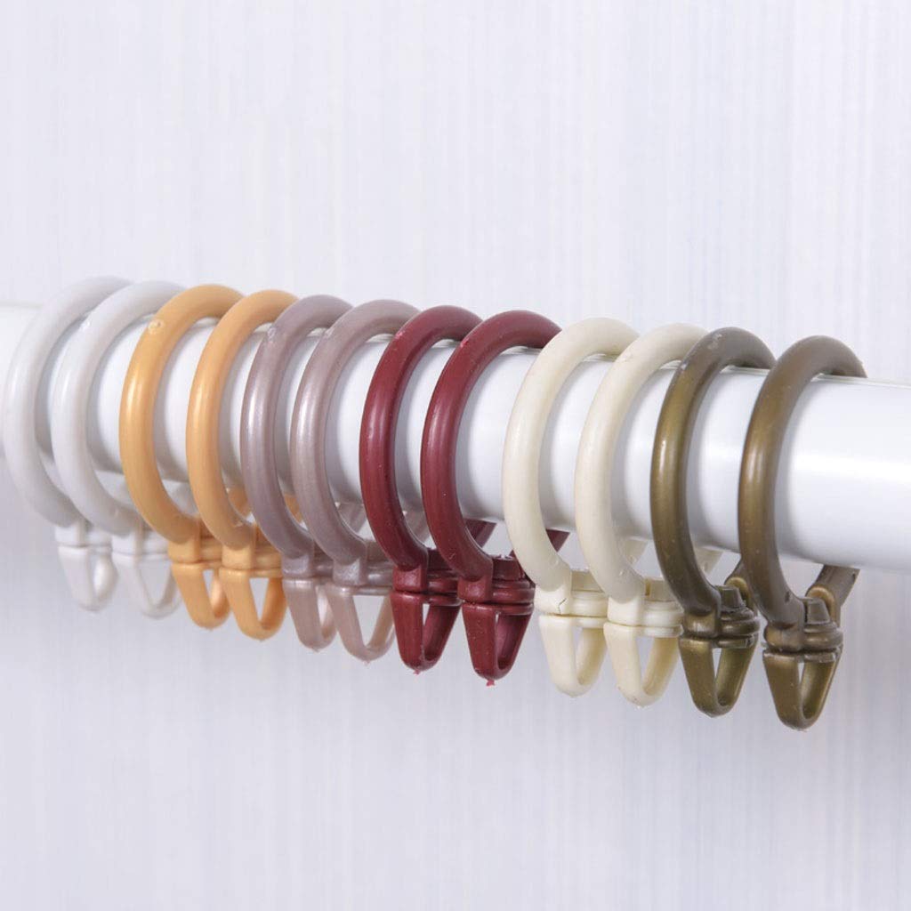 Anelli per Tende 50 Pezzi Anelli per Tende da Doccia Anelli per Tende in plastica Gancio Appendiabiti Bagno Drappo Loop Clip Glide Bagno Doccia Asta per Finestra, Anelli da 1,3 Pollici (Colore: Rosa)