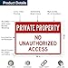 Private Property No Unauthorized Access Sign, 10x14 Inches, Rust Free .040 Aluminum, Fade Resistant, Made in USA by My Sign Center