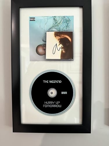 The_Weeknd x Sorayama Hurry Up Tomorrow CD + Signed Art Booklet Framed Display Case 6.5X12