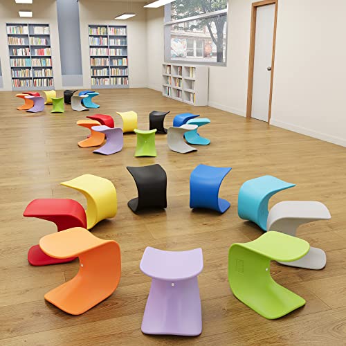 Image of ECR4Kids Wave Seat Perch Stool, 18in - 19.6in Seat Height, Flexible Seating, Yellow