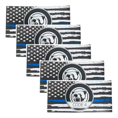 Thin Blue Line Sticker Code 4 Sticker Police Police Support Stickers - American Flag Thin Blue Line Decal for Cars Trucks Windows Laptops (A 5PCS)