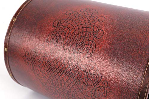Vintiquewise(Tm) Faux Leather Antique Design Waste Bin #TOP2