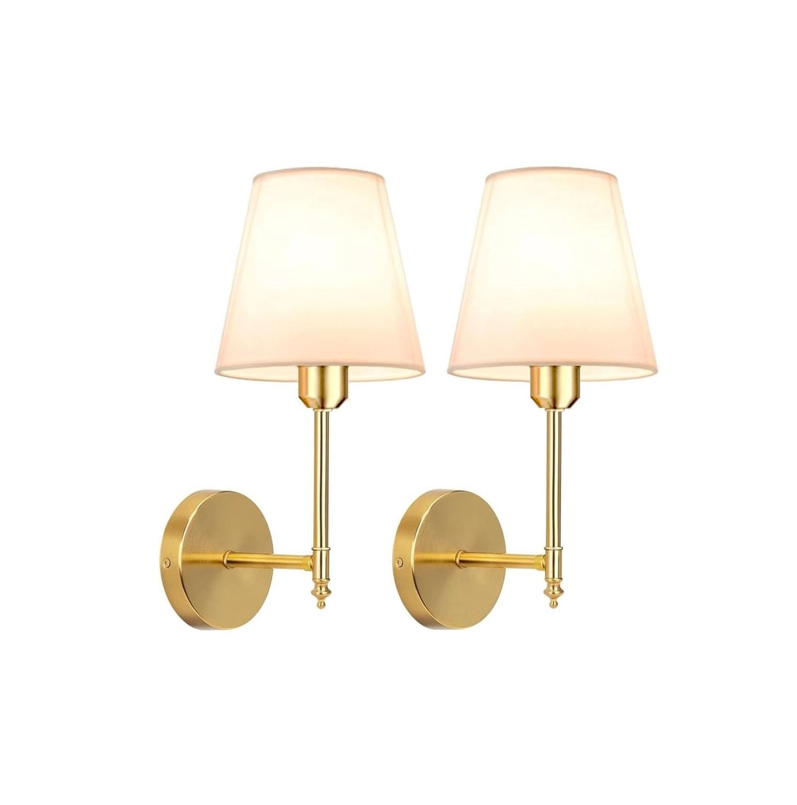 KUNYOS Battery-Powered Wall Light with 4000 Mah Dimmable Detachable Bulb and Remote Control 15-Color Lamp Suitable for Bedroom Living Room(Golden -2Pack)