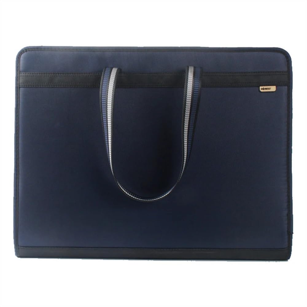 Scatola organizer per cartelle Cartella A3 Borsa multistrato di grande capacità Pacchetto artistico portaoggetti con cerniera in tessuto Oxford(Nero)