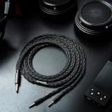 Linsoul Tripowin GranVia Upgraded OFC kabel zamienny audio o wysokiej czystości do słuchawek, długość 1,5 m, podwójna wtyczka 3,5 mm do HE4XX/HE-400i/HE400se/Goldplanar (czarny, 4,4 mm)