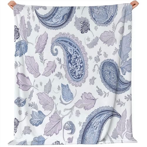 Manta Franela para Cama, Mantas para Sofa Estampado Cachemir Bohemio Blanket de Microfibra, Suave, Cálida, Transpirable, Ligera 220 x 260 cm Manta Invierno Calentitas Gris Oscuro