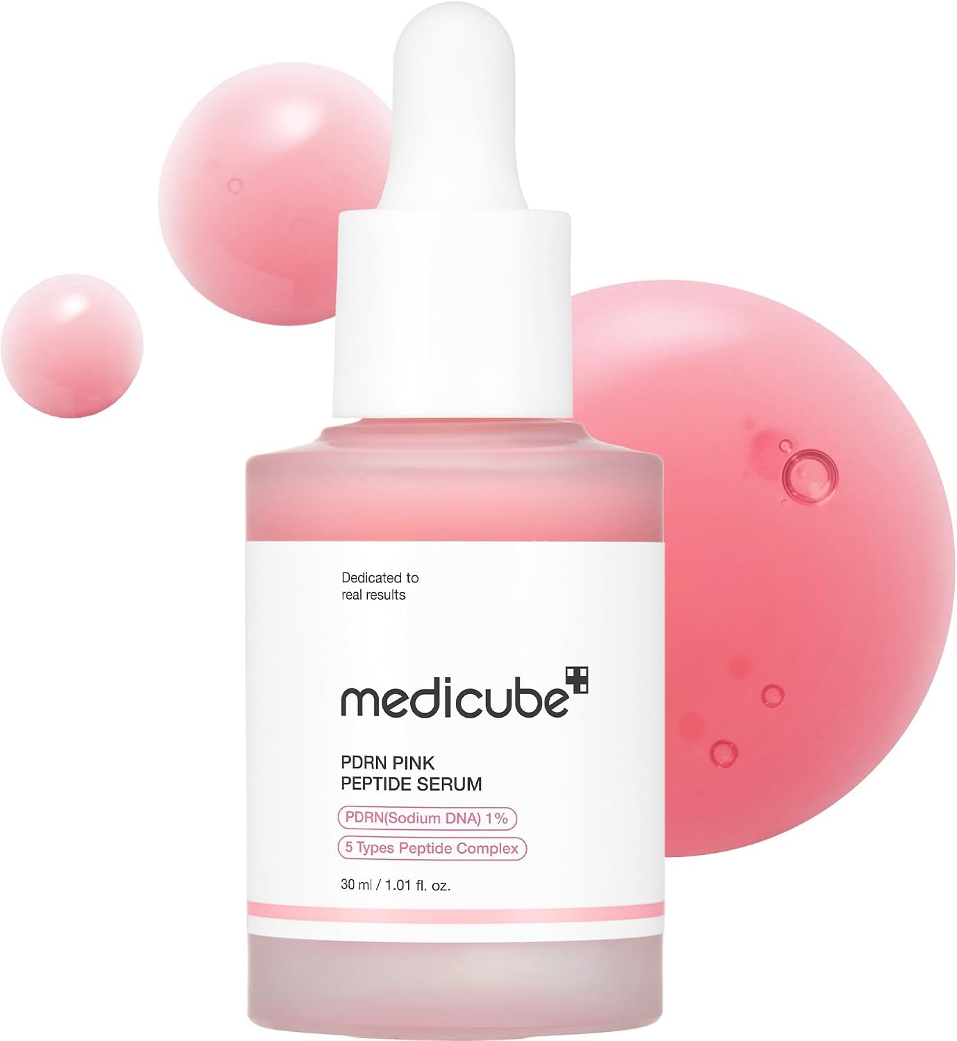 medicube PDRN Pink Peptide Serum with Salmon DNA | Sérum con Péptidos y Niacinamida para Hidratación y una Piel de Aspecto Más Firme, Mejora el Tono de la Piel, 30ml