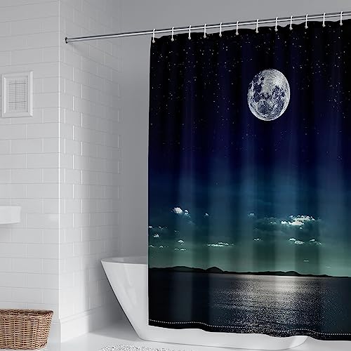 Rideau de douche polyester 300x200cm imperméable grand format salle de bain avec anneaux
