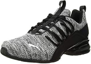 PUMA Men's Axelion Sneaker, Black-White, 7.5 M US