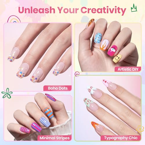 Image of Beetles 12 Colors Nail Art Pens, 0.5mm Fine Line Nail Polish Pens for Women | Quick Air Drying Acrylic Paint Markers for Nail Art Design Easy Painting Dots Liner Lettering, DIY Home Salon Nail Art Tools
