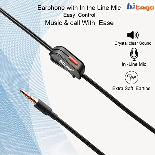 Image of Hitage Earphone Headset HB-676 Stylish and Comfortable Wired Earphone with Deep Bass Sound Headset with Mic.(White)