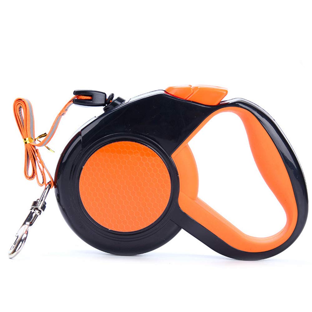 Retractable Reflective Dog Lead,Retractable Lead 10ft Strong Nylon Tape, 360°No Tangles, 3m Anti-Bite, One-Hand Brake/Pause/Lock
