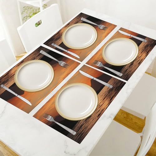 Set de table antidérapant lavable pour repas de famille et décoration de table nature