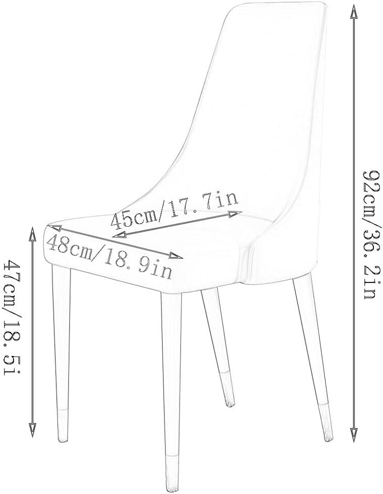 Chaise salle à manger cuir microfibre durable avec piétement fer