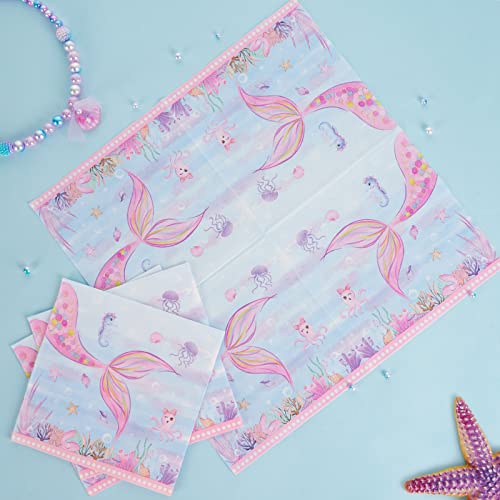 Wernnsai WR-MERMAID PARTY SUPPLIES SET-C006-US Watercolor Mermaid Party Plates And Napkins thumb #5
