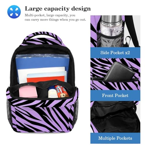 Sac à dos de grande capacité violet pour ne plus manquer de place à l'école - 3
