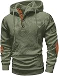 Rela Bota Mens Hoodies Fashion Textured Sweatshirts Long Sleeve Casual Pullover Thermal Hooded Sweater Drawstring with Button